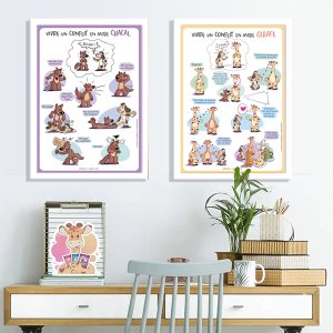2 Affiches Vivre un Conflit en mode Chacal / Girafe